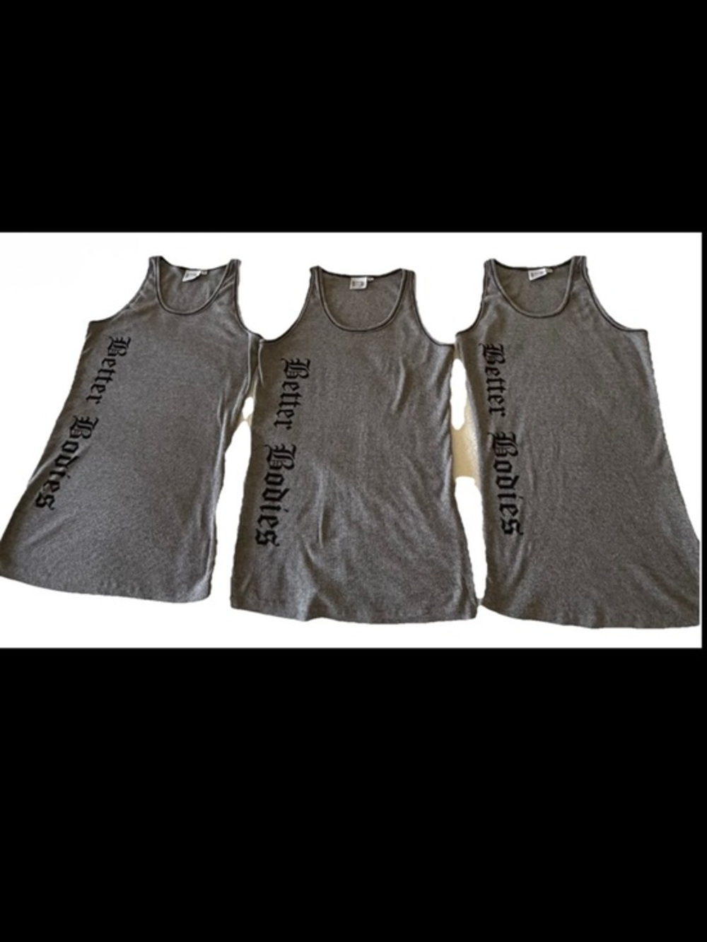 GASP Set of 3  women’s Workout Gray Ribbed Tank Top Bundle M